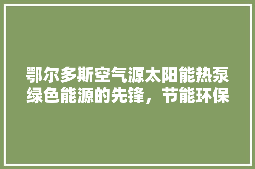 鄂尔多斯空气源太阳能热泵绿色能源的先锋，节能环保的典范
