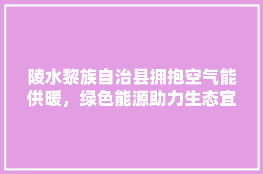 陵水黎族自治县拥抱空气能供暖，绿色能源助力生态宜居新篇章