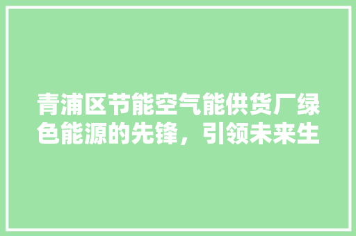 青浦区节能空气能供货厂绿色能源的先锋，引领未来生活新风尚