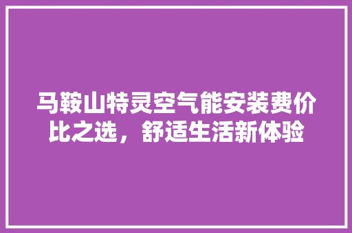 马鞍山特灵空气能安装费价比之选，舒适生活新体验 家电维修