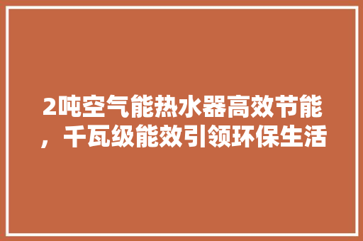 2吨空气能热水器高效节能，千瓦级能效引领环保生活新潮流