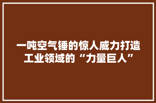 一吨空气锤的惊人威力打造工业领域的“力量巨人”