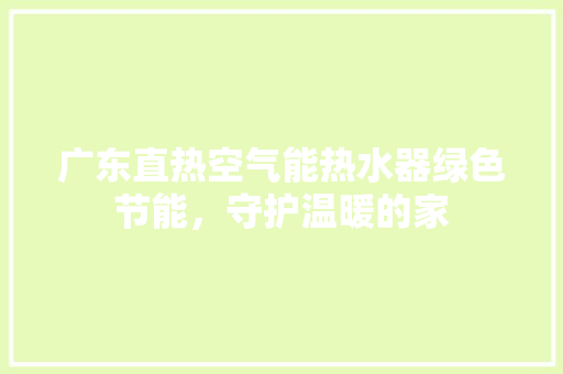 广东直热空气能热水器绿色节能，守护温暖的家