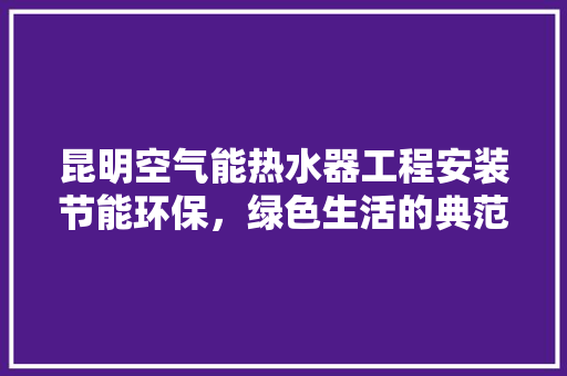 昆明空气能热水器工程安装节能环保，绿色生活的典范 厨房维修
