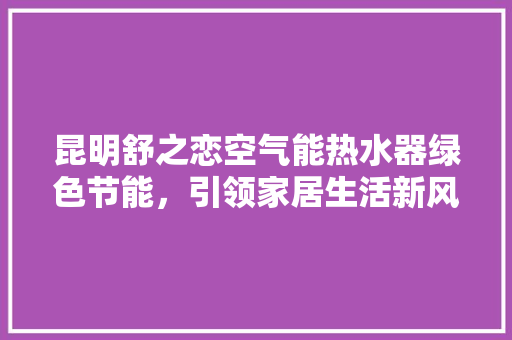 昆明舒之恋空气能热水器绿色节能，引领家居生活新风尚