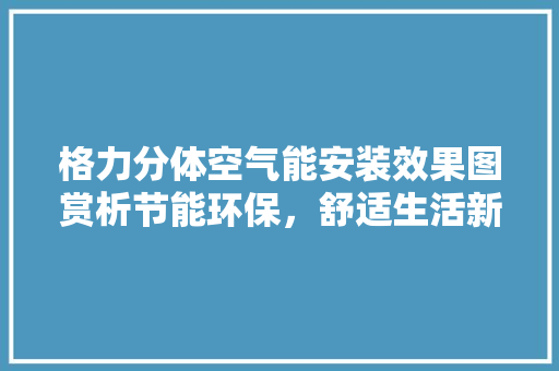 格力分体空气能安装效果图赏析节能环保，舒适生活新篇章