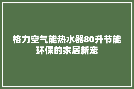 格力空气能热水器80升节能环保的家居新宠