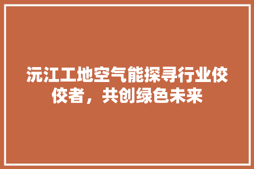 沅江工地空气能探寻行业佼佼者，共创绿色未来