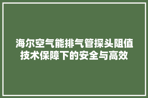 海尔空气能排气管探头阻值技术保障下的安全与高效
