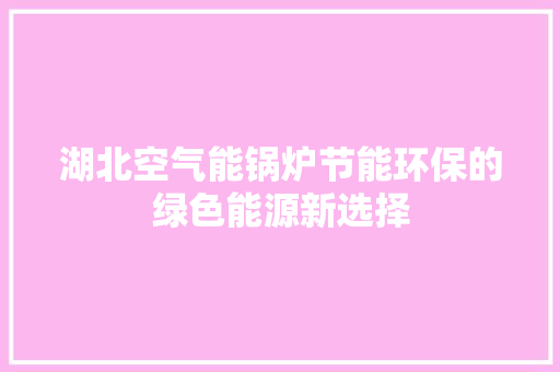 湖北空气能锅炉节能环保的绿色能源新选择