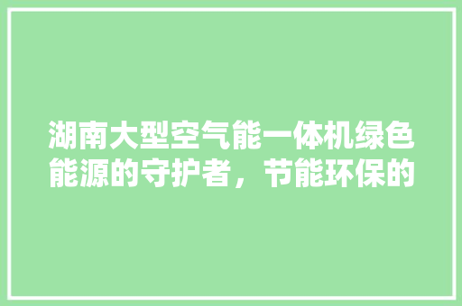 湖南大型空气能一体机绿色能源的守护者，节能环保的引领者