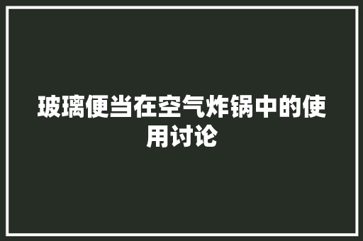 玻璃便当在空气炸锅中的使用讨论