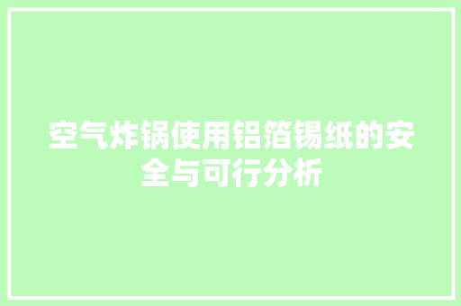 空气炸锅使用铝箔锡纸的安全与可行分析 家电维修