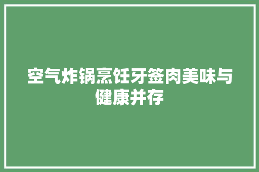 空气炸锅烹饪牙签肉美味与健康并存