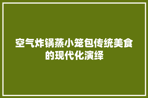 空气炸锅蒸小笼包传统美食的现代化演绎 家电维修