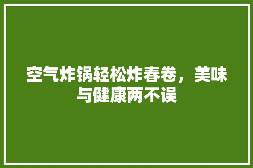 空气炸锅轻松炸春卷，美味与健康两不误