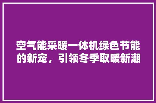 空气能采暖一体机绿色节能的新宠，引领冬季取暖新潮流