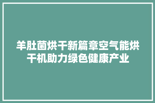 羊肚菌烘干新篇章空气能烘干机助力绿色健康产业
