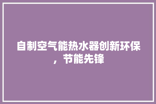 自制空气能热水器创新环保，节能先锋 厨房维修