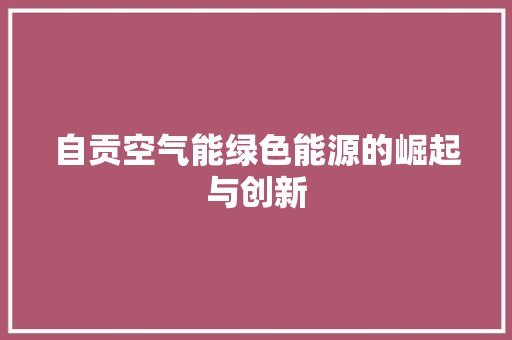 自贡空气能绿色能源的崛起与创新