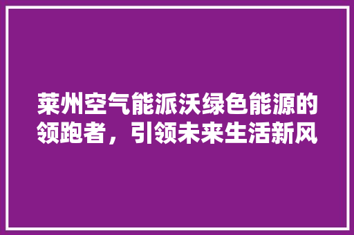 莱州空气能派沃绿色能源的领跑者，引领未来生活新风尚
