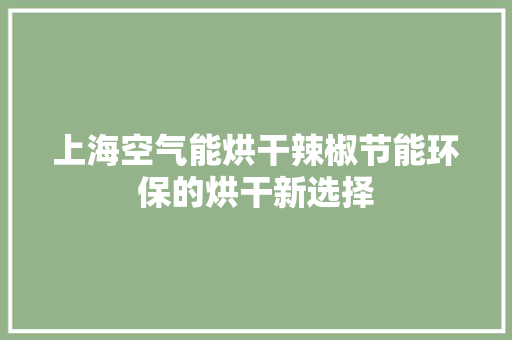 上海空气能烘干辣椒节能环保的烘干新选择