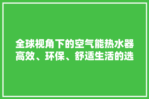 全球视角下的空气能热水器高效、环保、舒适生活的选择