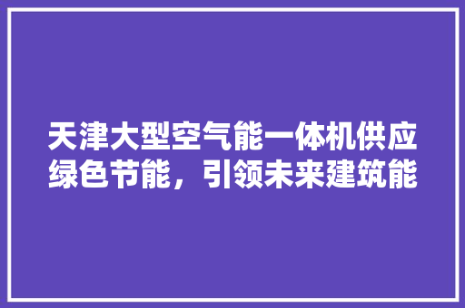 天津大型空气能一体机供应绿色节能，引领未来建筑能源革命