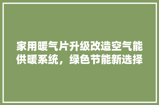 家用暖气片升级改造空气能供暖系统，绿色节能新选择