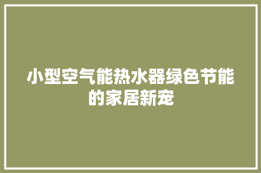 小型空气能热水器绿色节能的家居新宠