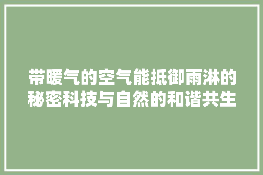 带暖气的空气能抵御雨淋的秘密科技与自然的和谐共生