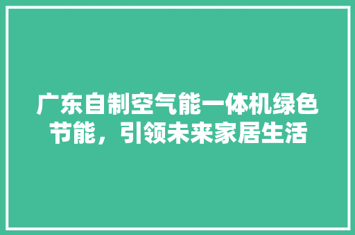 广东自制空气能一体机绿色节能，引领未来家居生活