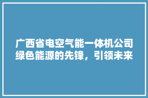 广西省电空气能一体机公司绿色能源的先锋，引领未来生活新风尚
