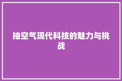 抽空气现代科技的魅力与挑战