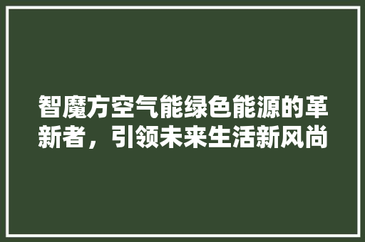 智魔方空气能绿色能源的革新者，引领未来生活新风尚
