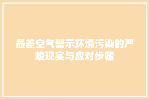 最差空气警示环境污染的严峻现实与应对步骤 厨房维修