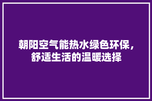 朝阳空气能热水绿色环保，舒适生活的温暖选择 汽车维修