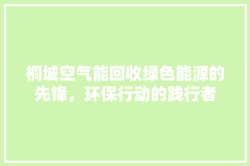 桐城空气能回收绿色能源的先锋，环保行动的践行者