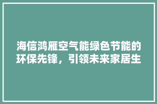 海信鸿雁空气能绿色节能的环保先锋，引领未来家居生活新风尚