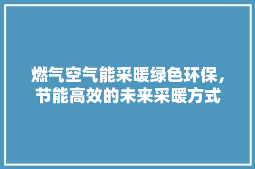 燃气空气能采暖绿色环保，节能高效的未来采暖方式