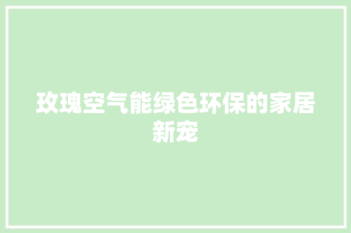 玫瑰空气能绿色环保的家居新宠