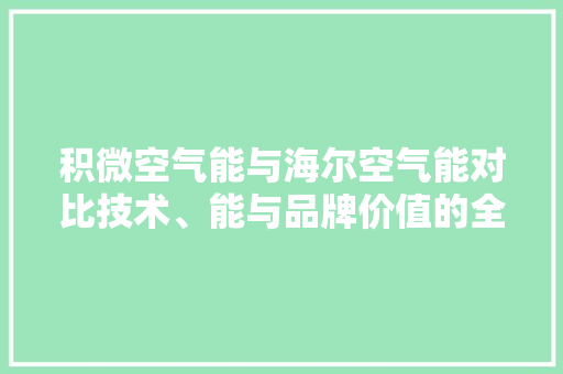 积微空气能与海尔空气能对比技术、能与品牌价值的全面 综合便民