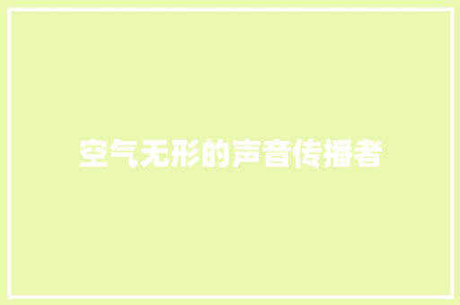空气无形的声音传播者