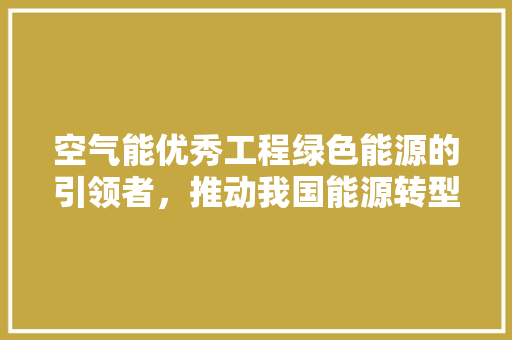 空气能优秀工程绿色能源的引领者，推动我国能源转型