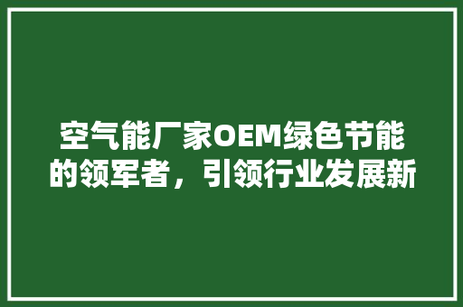 空气能厂家OEM绿色节能的领军者，引领行业发展新潮流