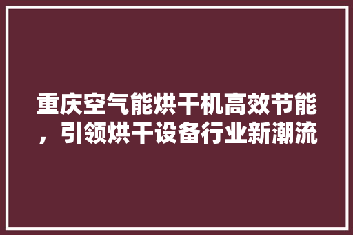 重庆空气能烘干机高效节能，引领烘干设备行业新潮流 墙体维修