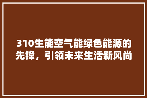 310生能空气能绿色能源的先锋，引领未来生活新风尚