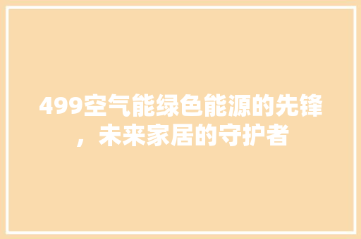 499空气能绿色能源的先锋，未来家居的守护者