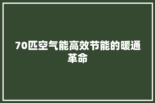 70匹空气能高效节能的暖通革命