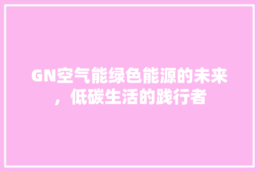 GN空气能绿色能源的未来，低碳生活的践行者